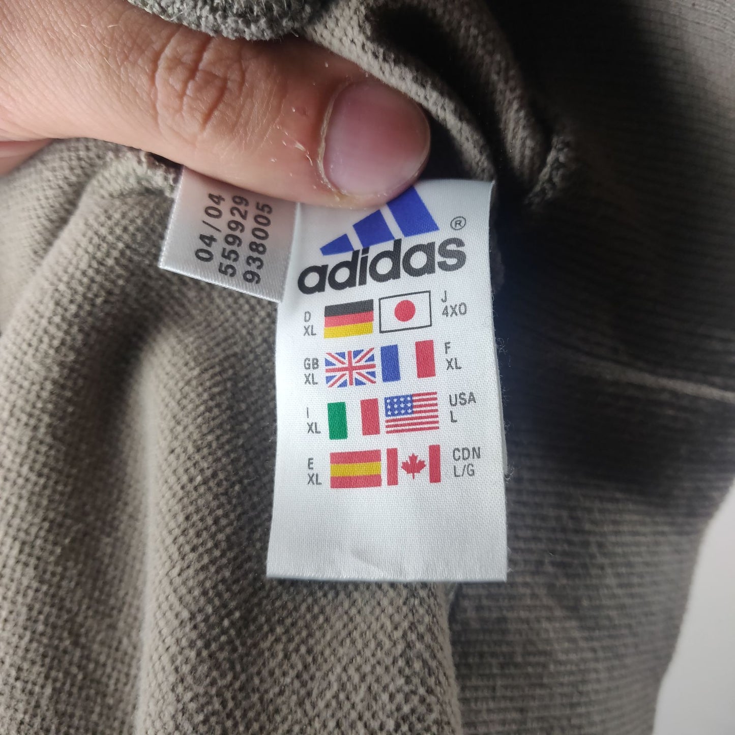 Adidas Vintage Beige Sweatshirt 1/4 Zip High Neck Men Size XL