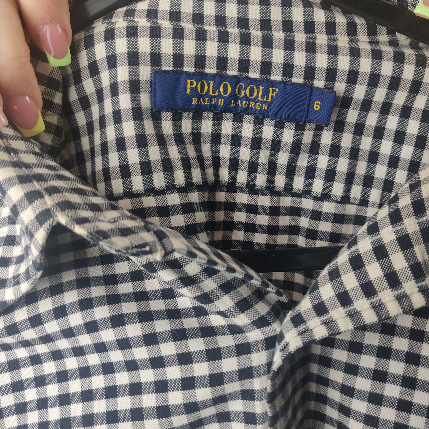 Ralph Lauren Polo Golf White Black Pattern Shirt Women Size UK 6