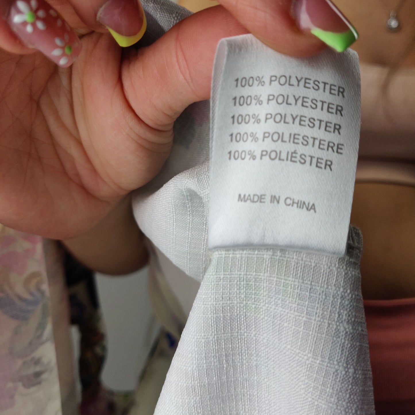 Glamorous White Floral Sleeveless Shirt Women Size Large