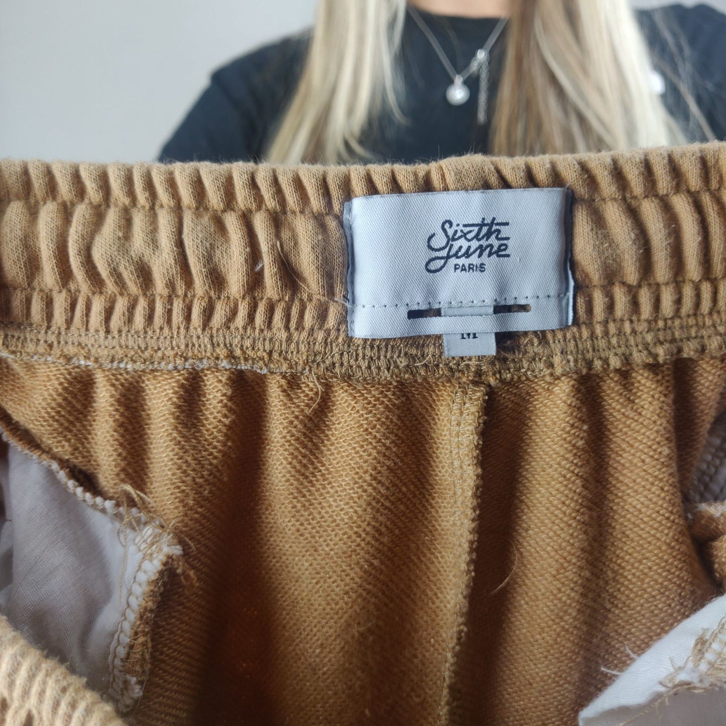 Sixth June Beige Drawstring Cargo Trousers Women Size Medium