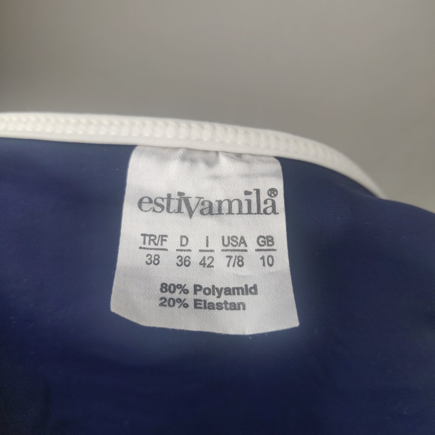 Estivamila Navy and White Bikini Set Women Size UK 10