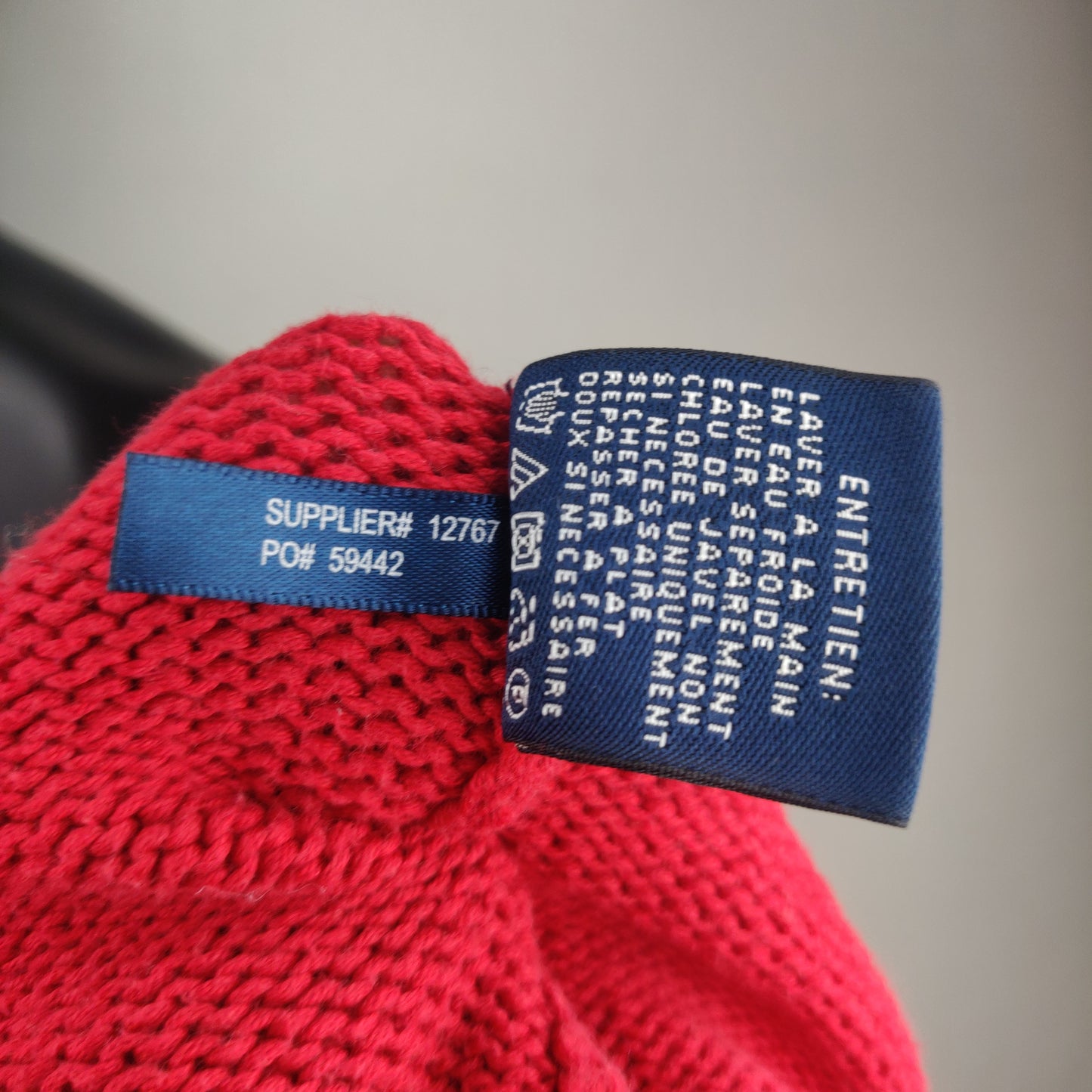 Ralph Lauren Sport Red Knit Shawl Neck Sweater Women Size Medium