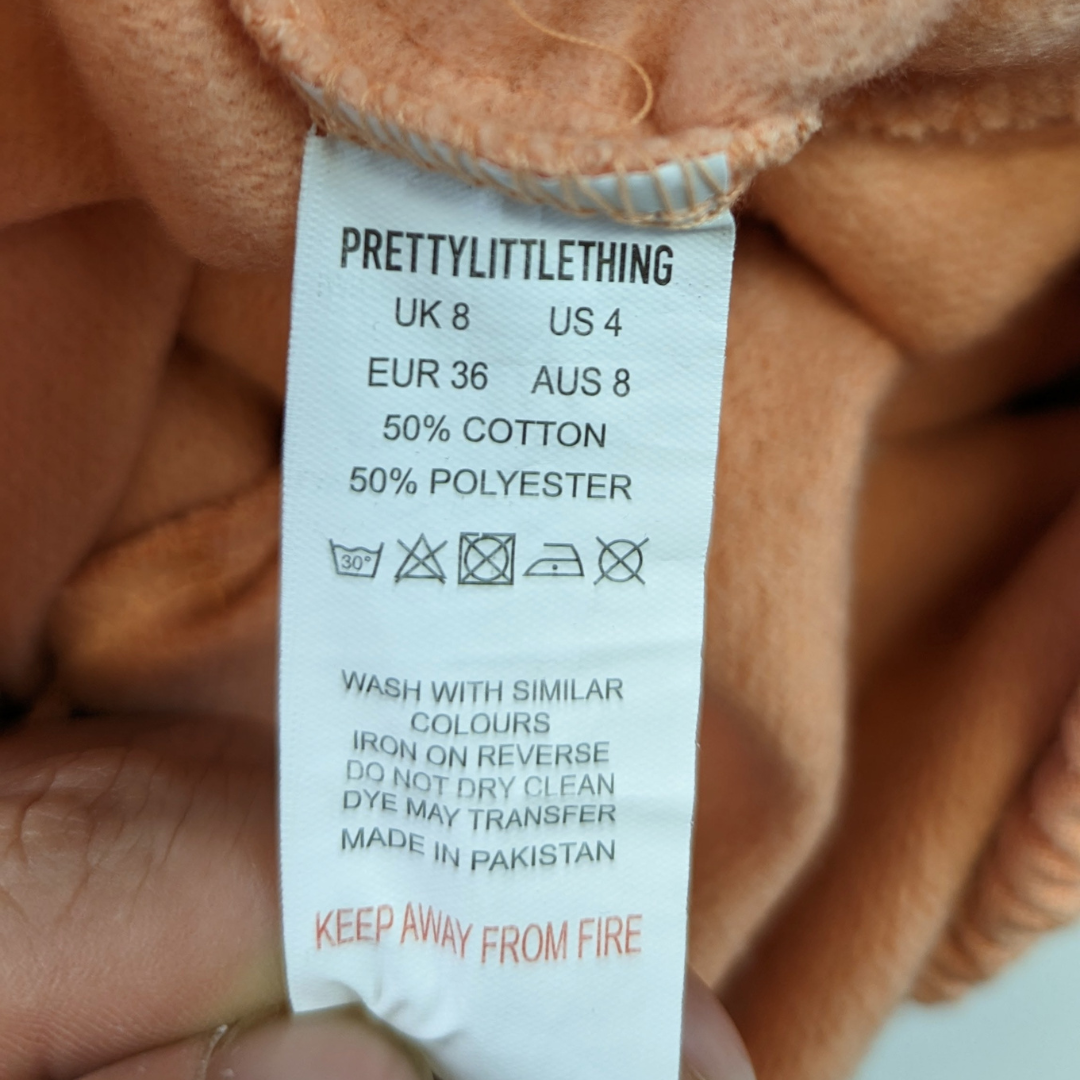 PrettyLittleThing Peach Pink Joggers Women Size UK 8