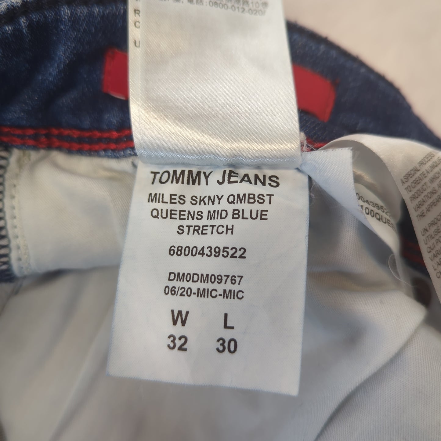 Tommy Hilfige Miles Skinny Queens Mid Blue Denim Jeans Men W32 L30