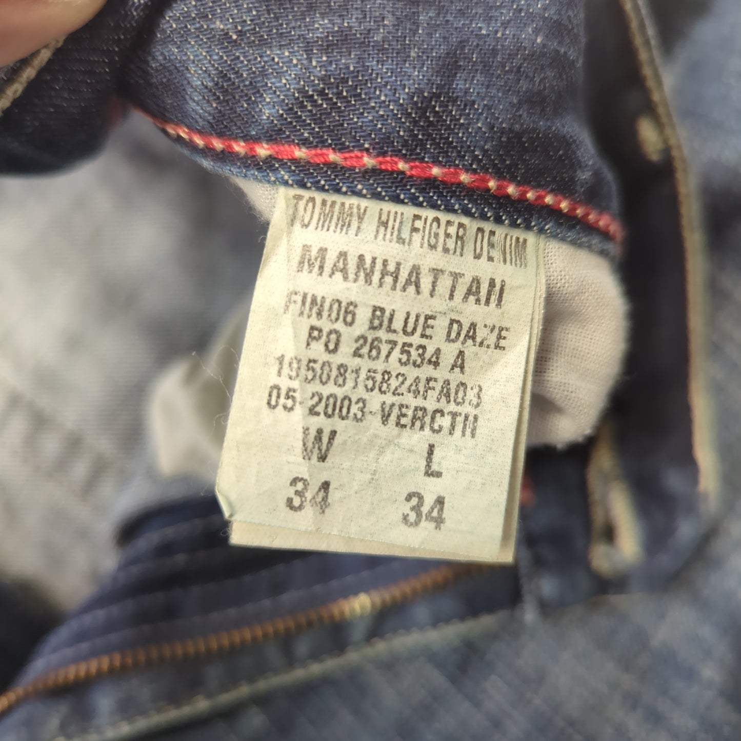 Tommy Hilfiger Manhattan Dark Blue Bootcut Denim Jeans Men W34 L34