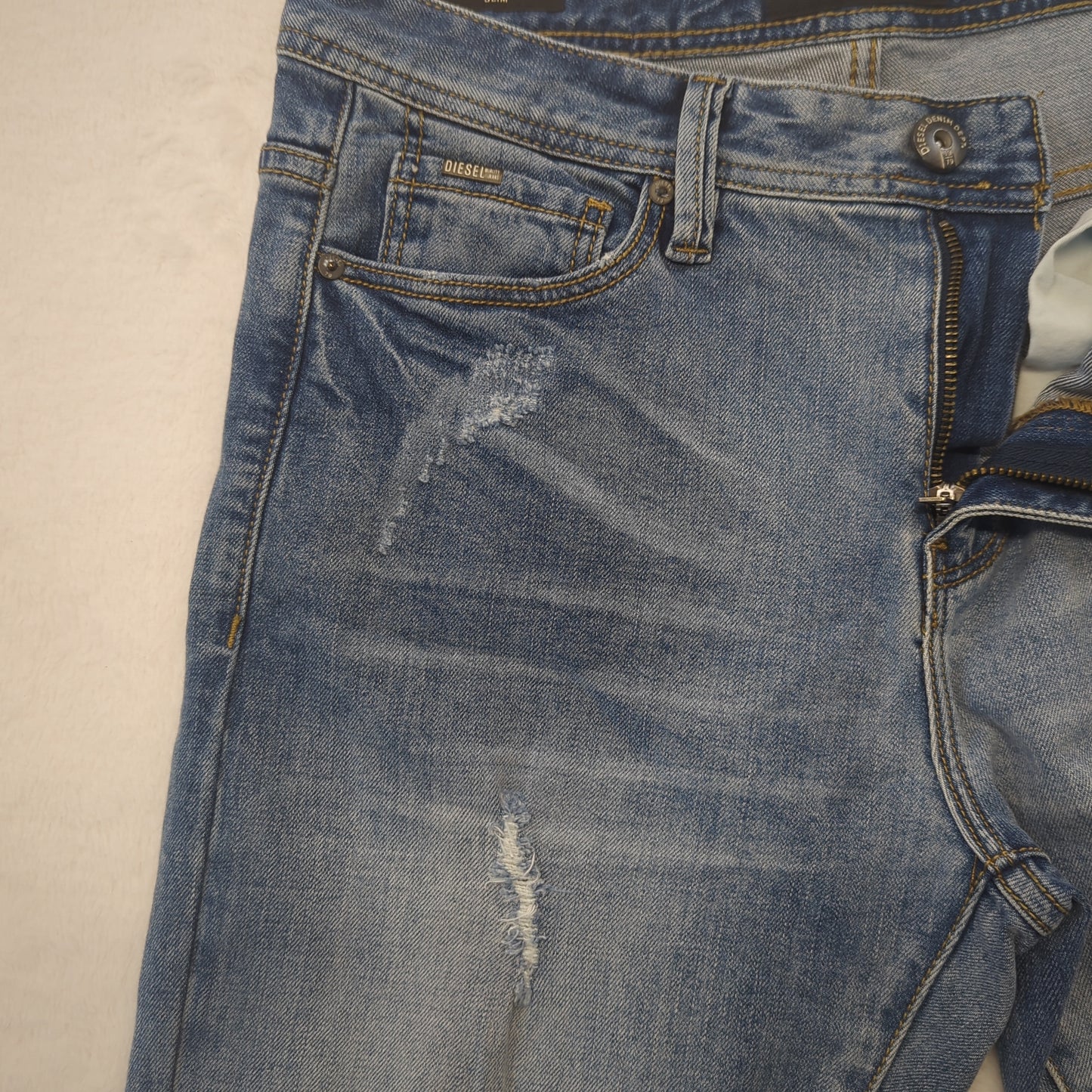 Diesel Blue Slim Fit Distressed Denim Jeans Men W32 L32