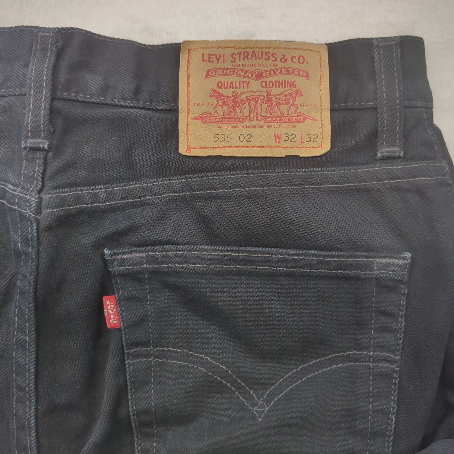 Levi's 535 Vintage Black Straight Fit Denim Jeans Men W32 L32