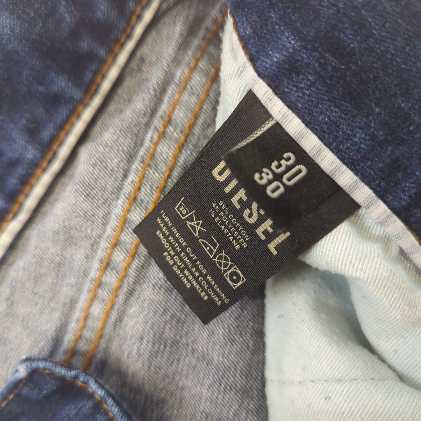 Diesel Tapered Blue Hand Made Ring Spun Denim Jeans Men W30 L30