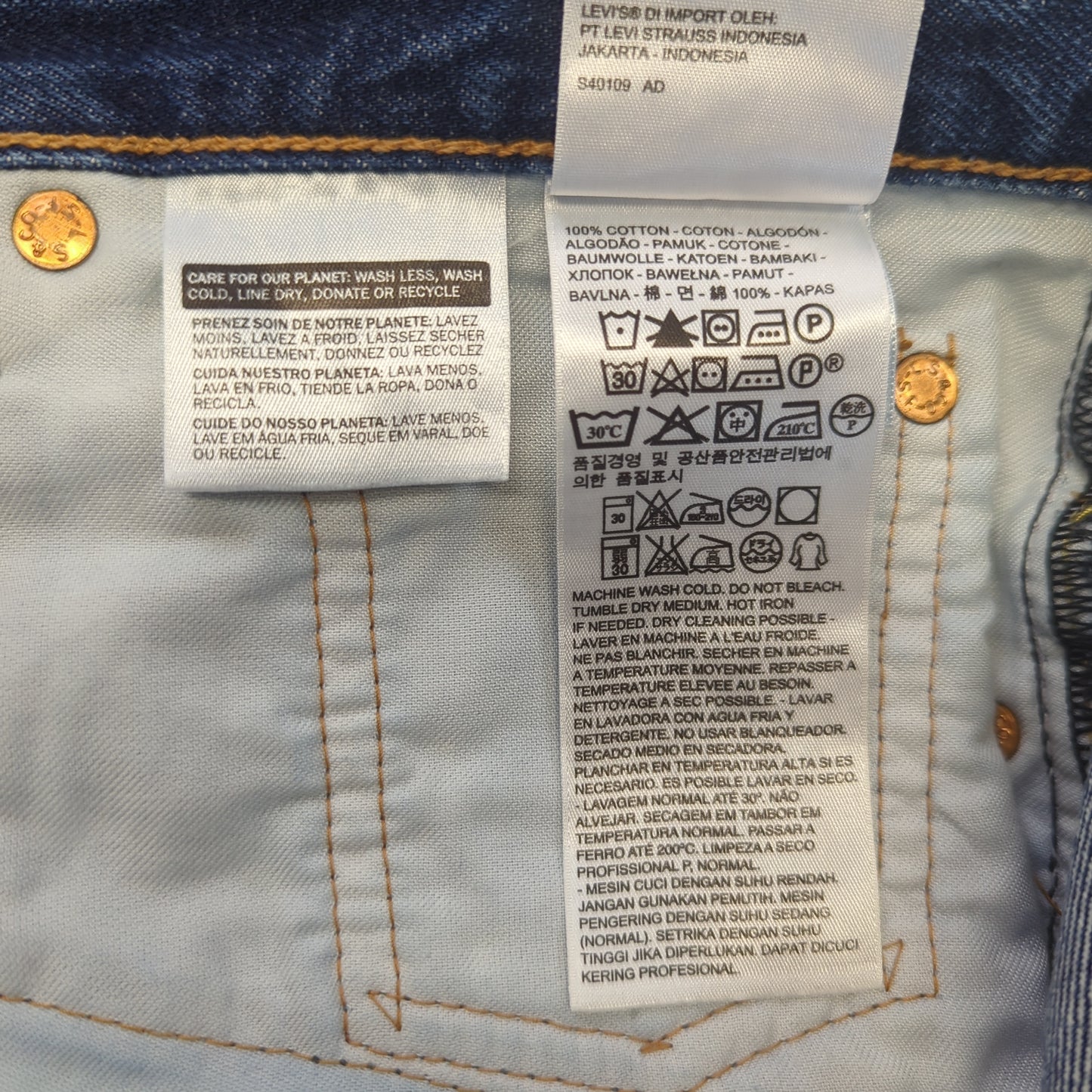 Levi's 751 Blue Straight Fit Denim Jeans Men W32 L30