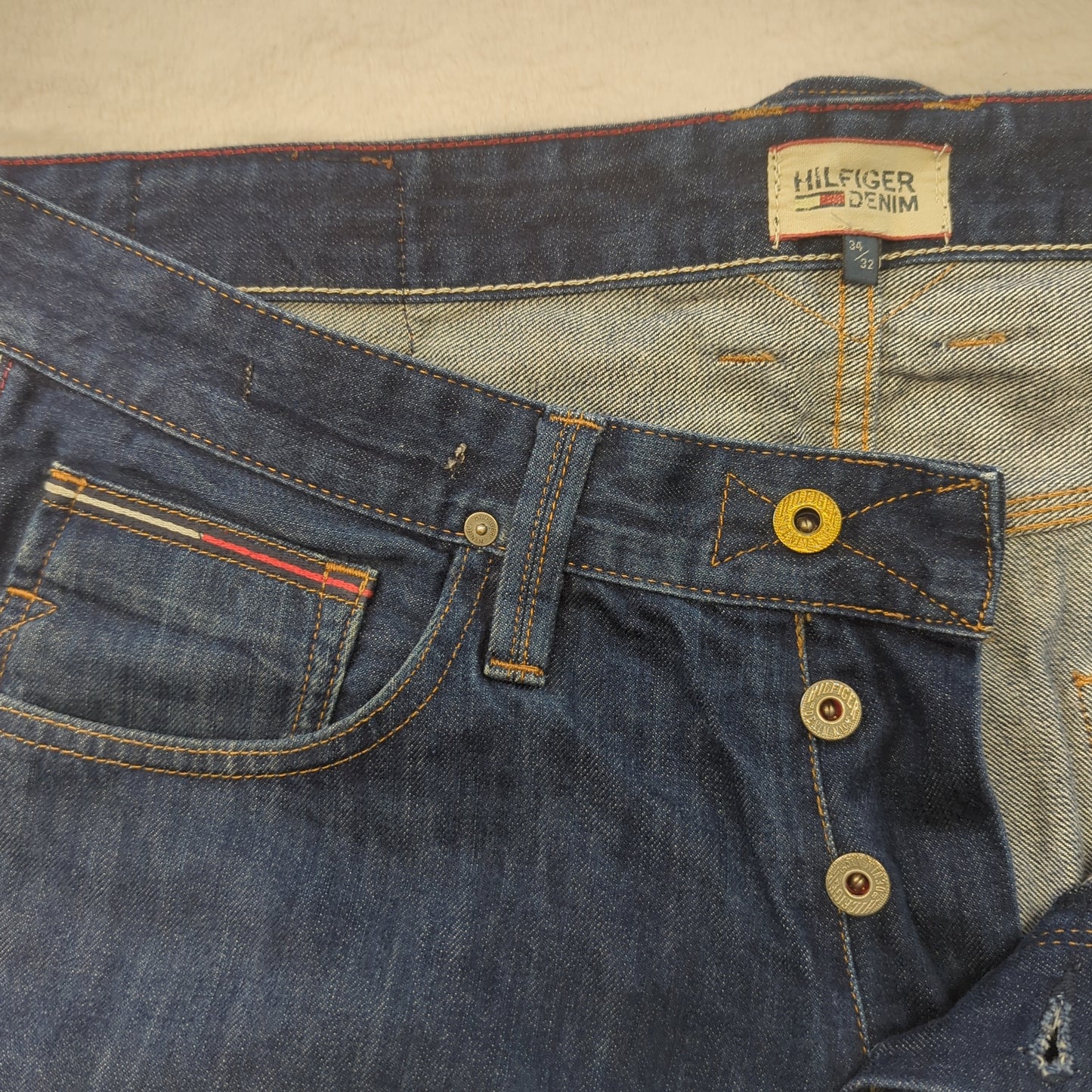 Tommy Hilfiger Ronan Michigan Raw Blue Denim Jeans Men W36 L32