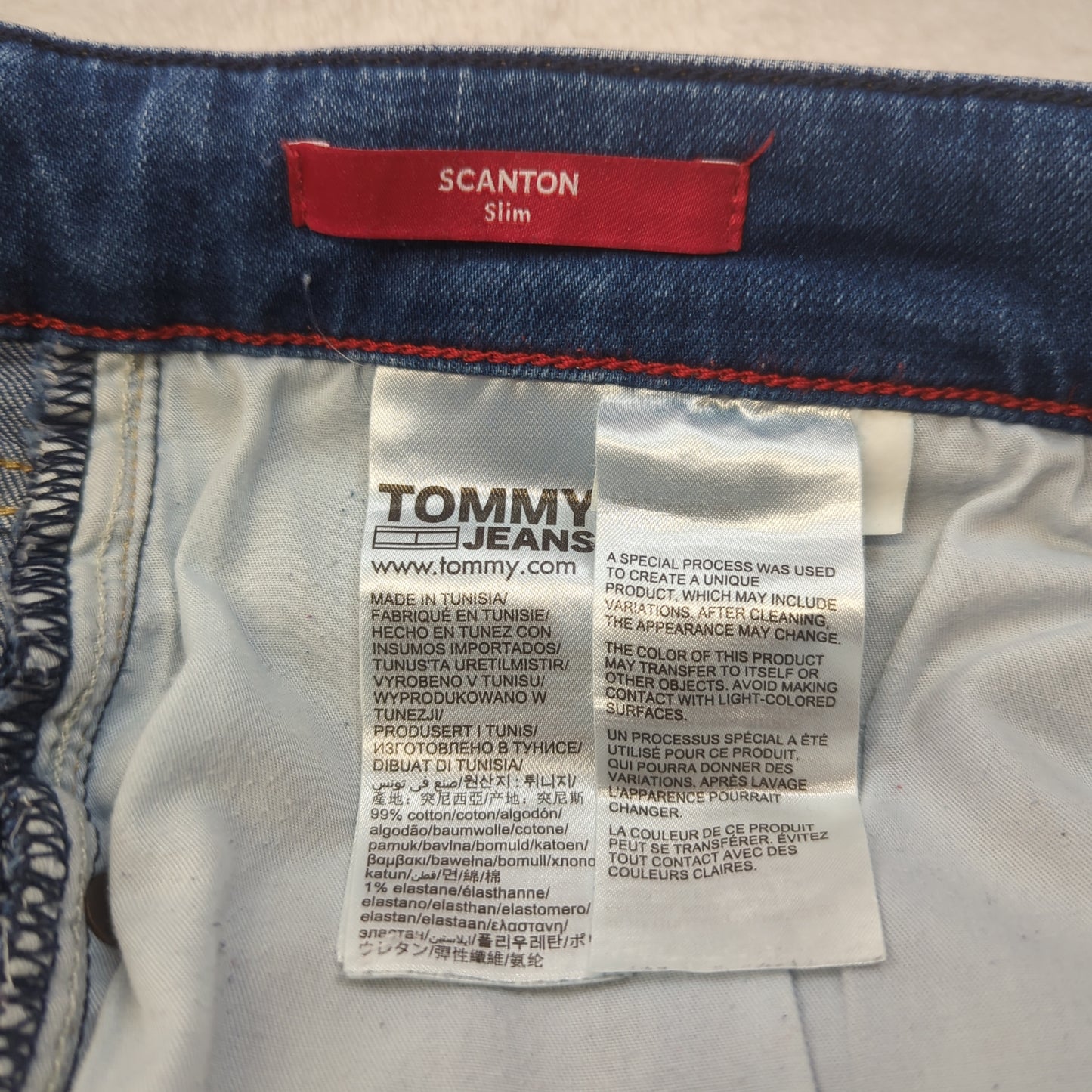 Tommy Hilfiger Blue Scanton Slim Straight  Fit Denim Jeans Men W32 L32
