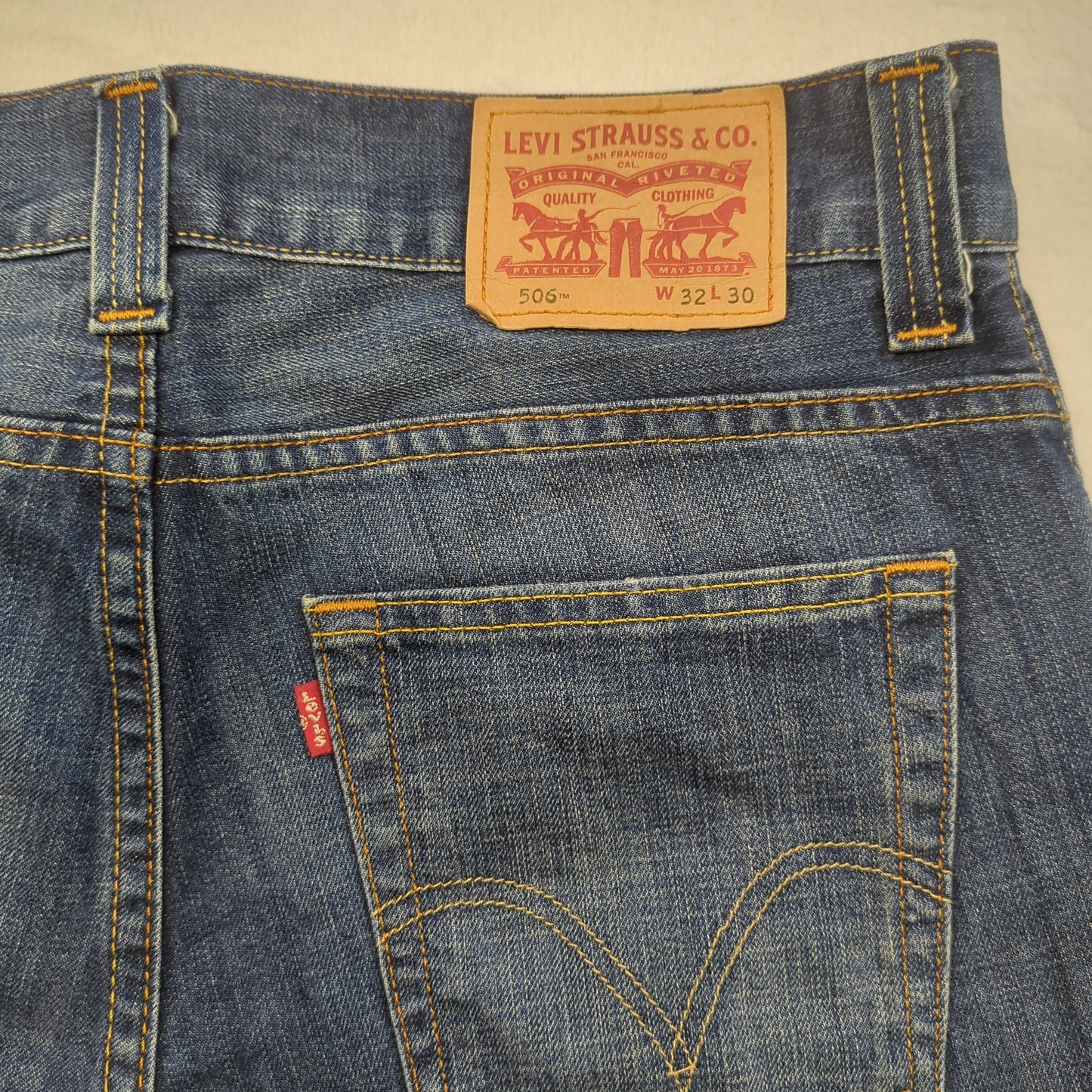 Levi's 506 Blue Comfort Straight Fit Jeans Men W34 L30
