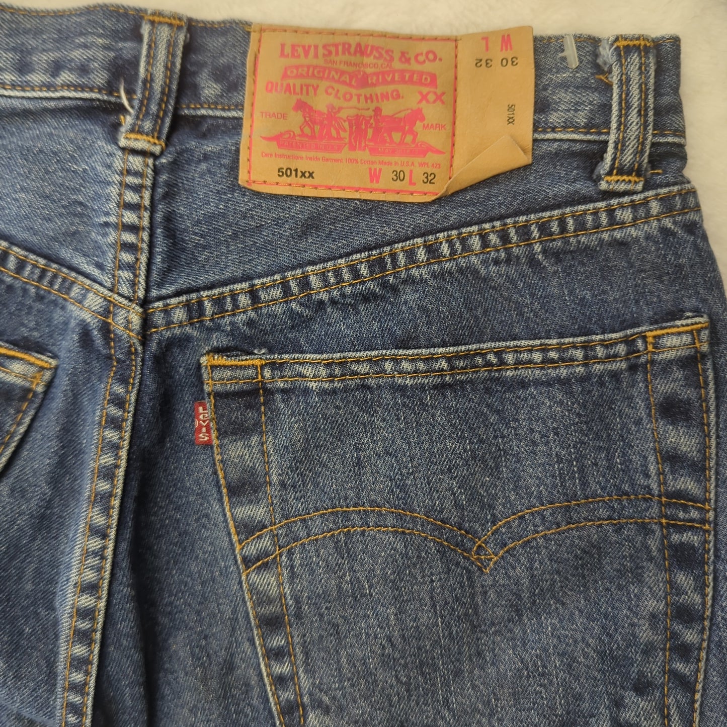 Levi's 501xx Vintage Blue Straight Fit Jeans Denim Men W28 L32