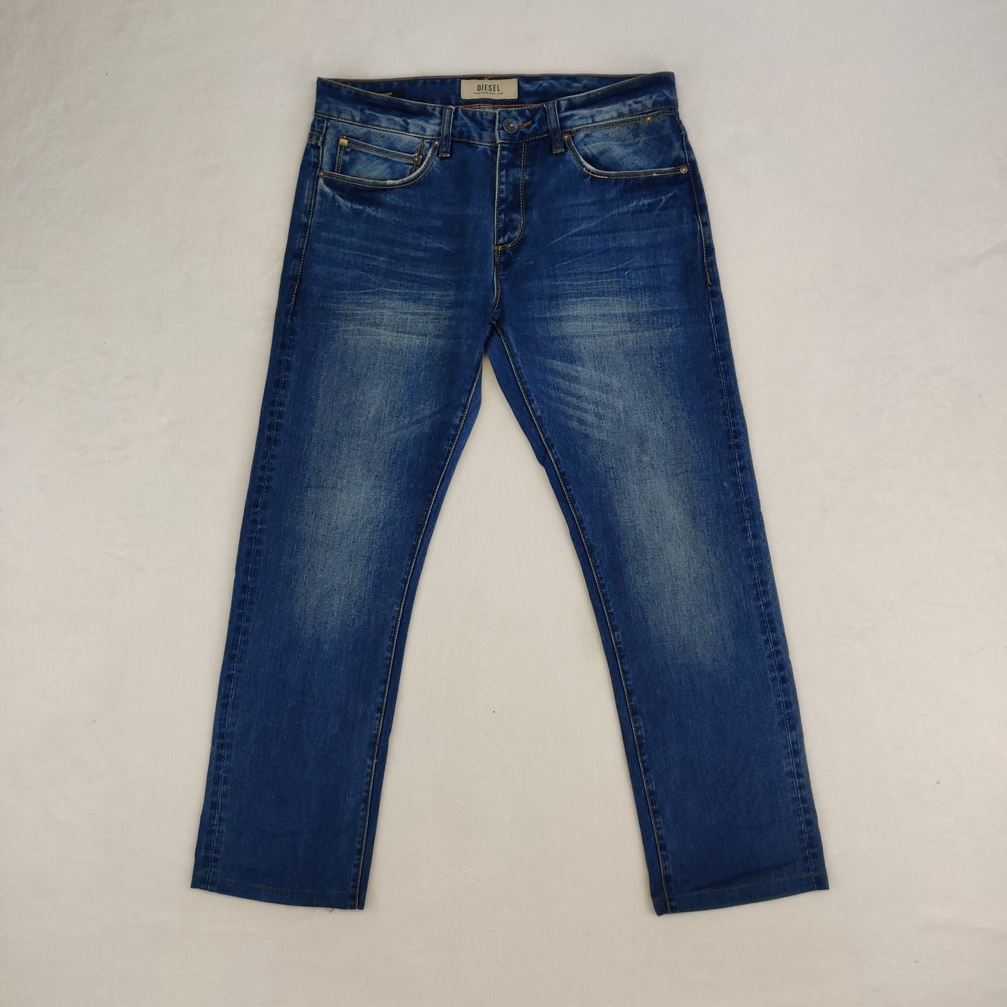 Diesel Blue Straight Fit Hand Made Ring Spun Denim Jeans Men W32 L30