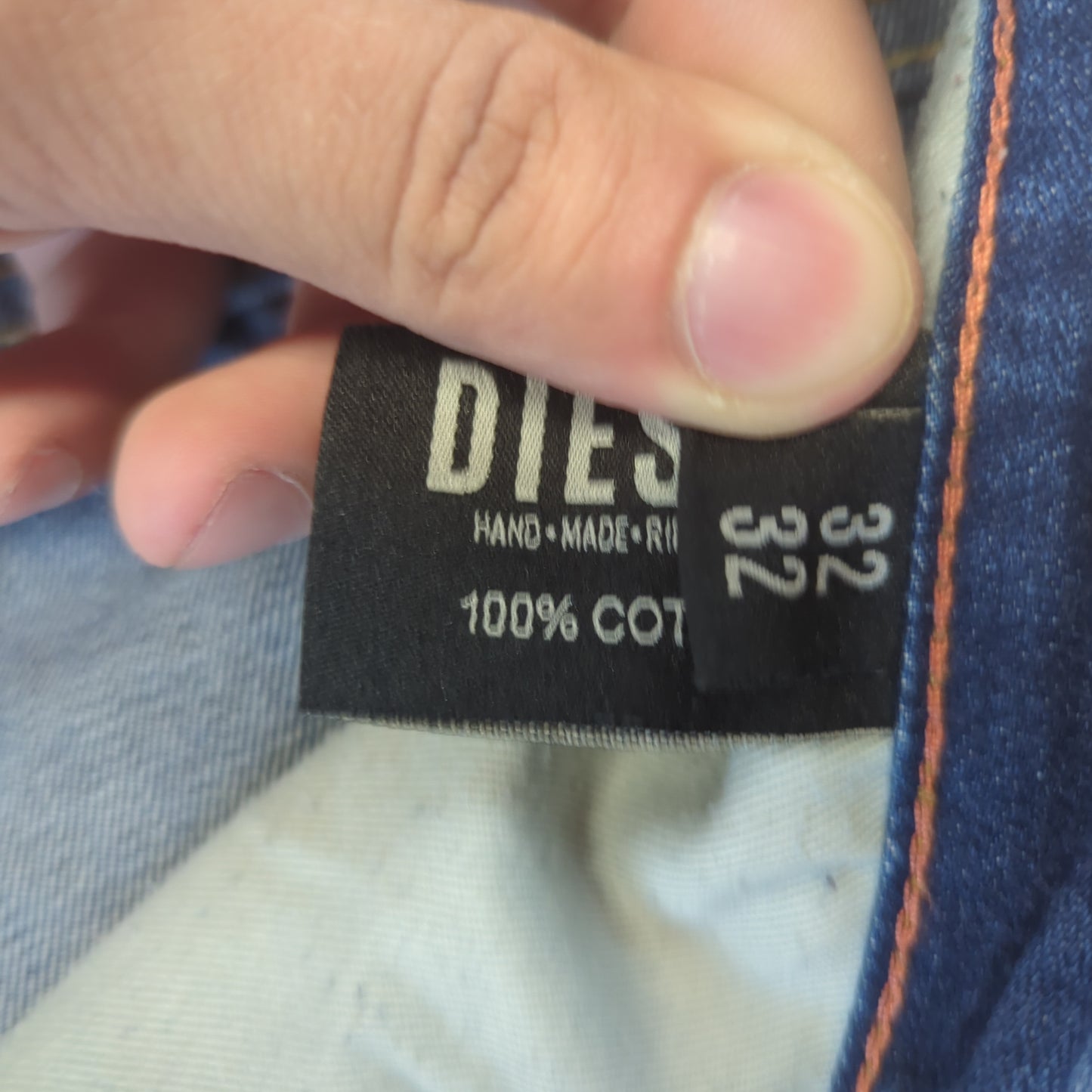 Diesel Blue Straight Fit Hand Made Ring Spun Denim Jeans Men W32 L30