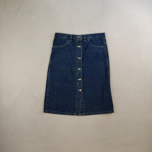 Levi's 501 Blue Cotton Button Up Denim Skirt Women W31 L25