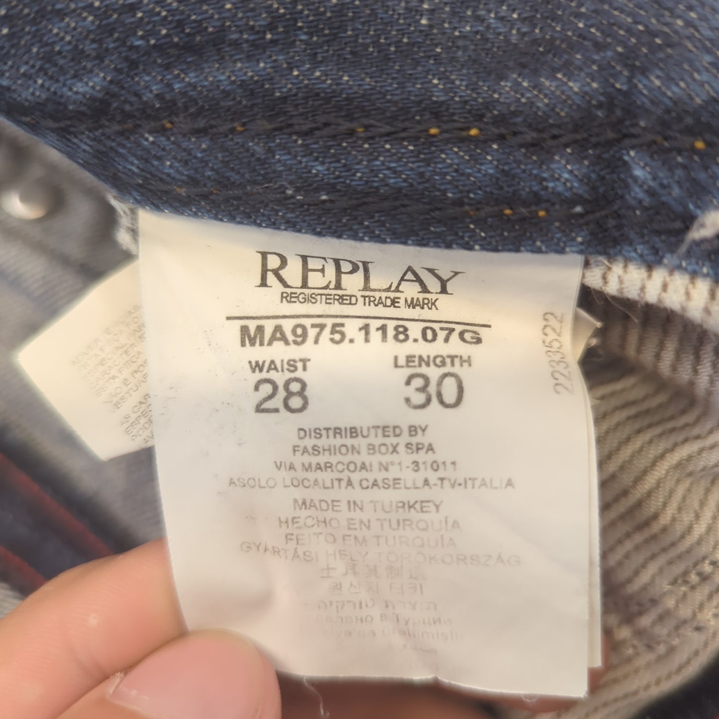 Replay Blue Vintage Straight Fit Denim Jeans Men W28 L30