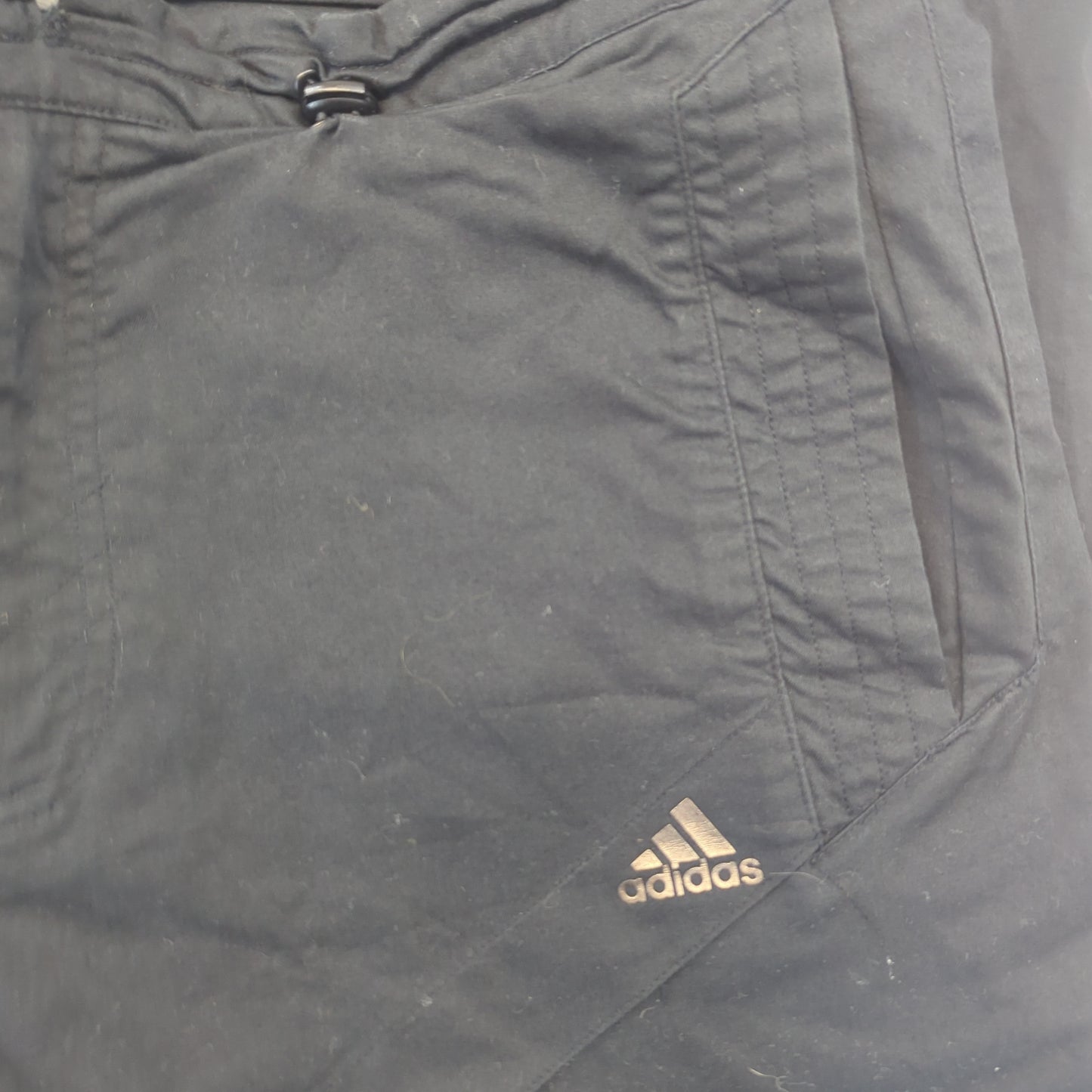 Adidas Vintage Black Windbreaker Track Pants Trousers Men Medium