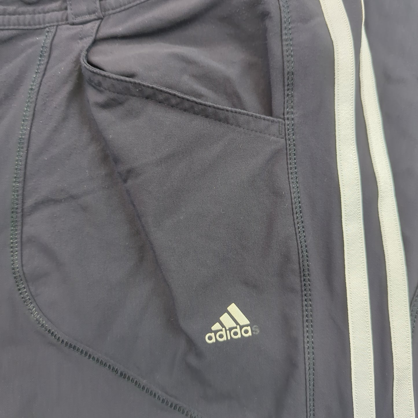Adidas Vintage Black Windbreaker Track Pants Trousers Women Size UK 10