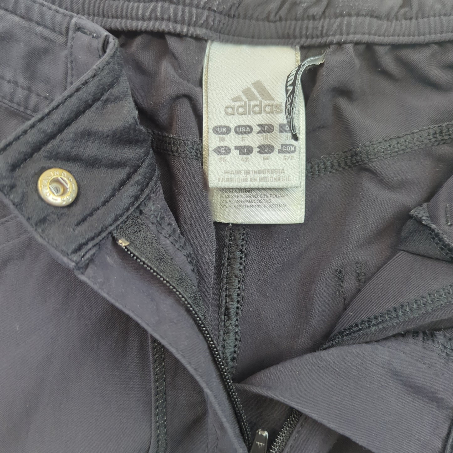 Adidas Vintage Black Windbreaker Track Pants Trousers Women Size UK 10