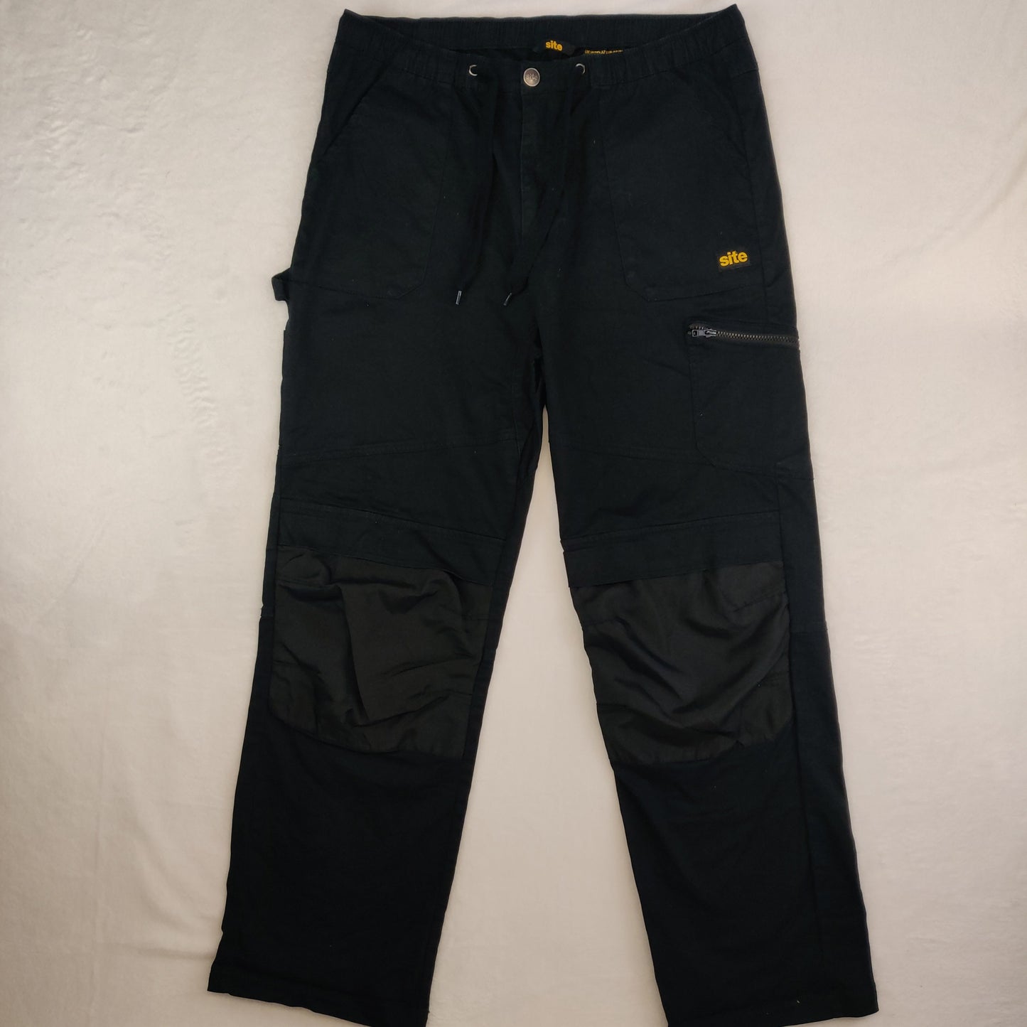 Site Tesem Black Cargo Work Trousers Men W38 L32