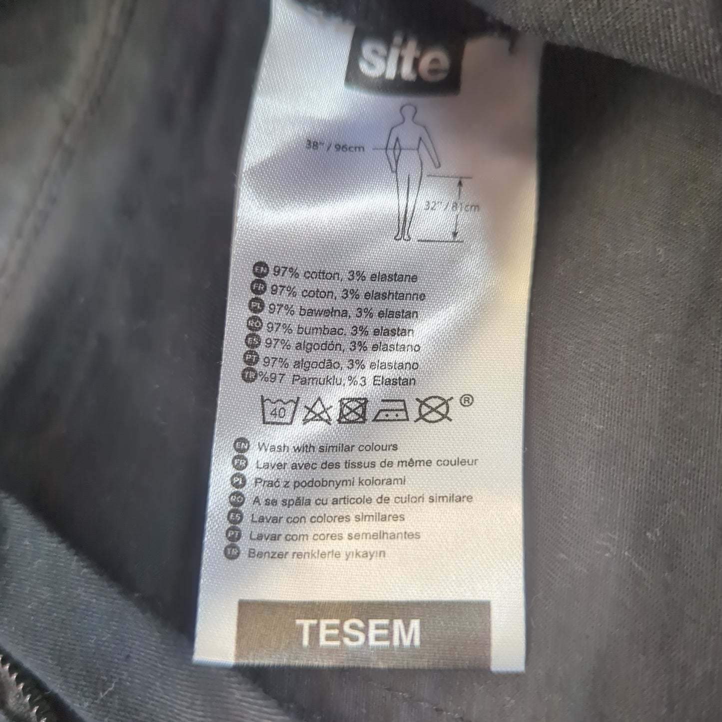 Site Tesem Black Cargo Work Trousers Men W38 L32