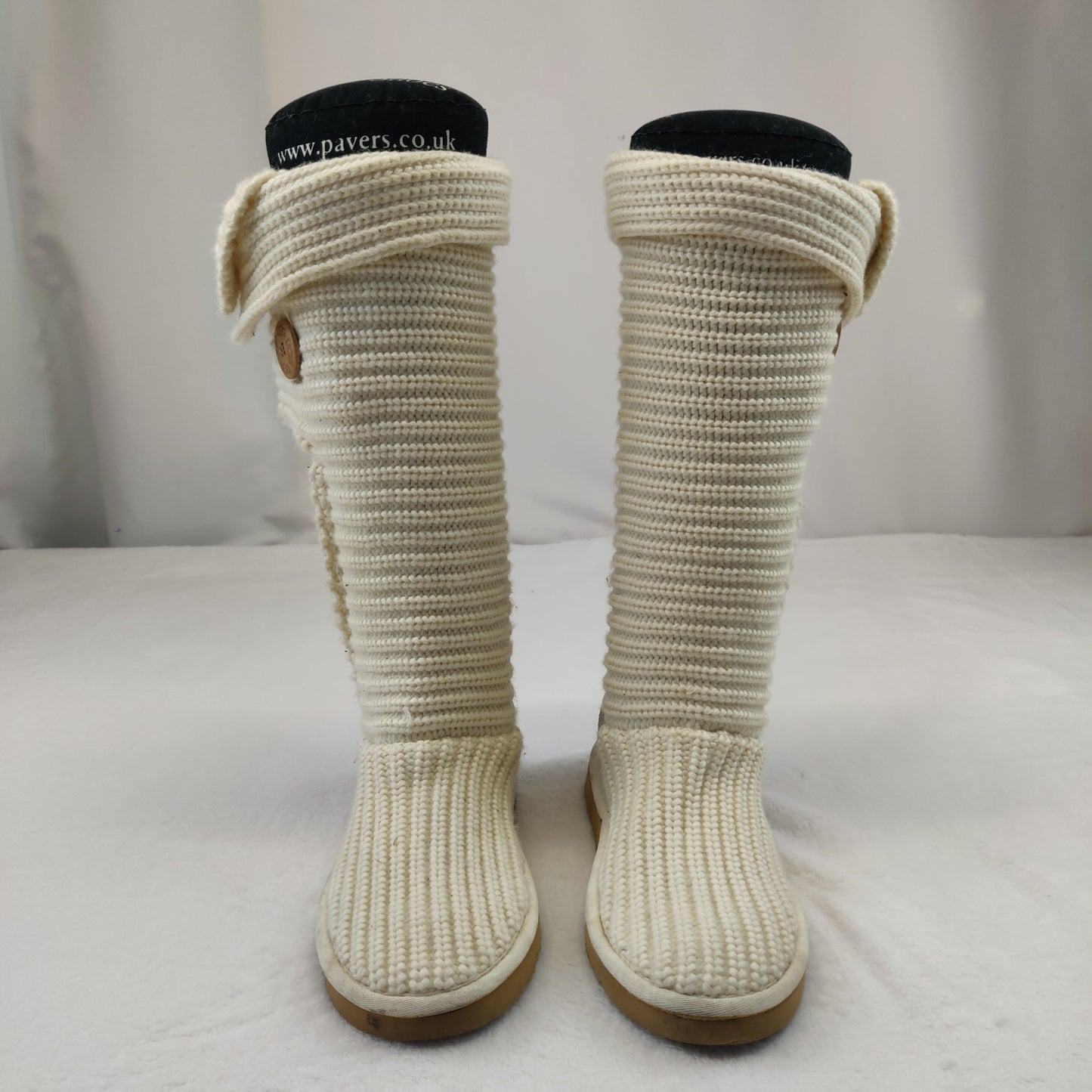 UGG Knit Crochet Wool White Tall Boots Women UK 5.5