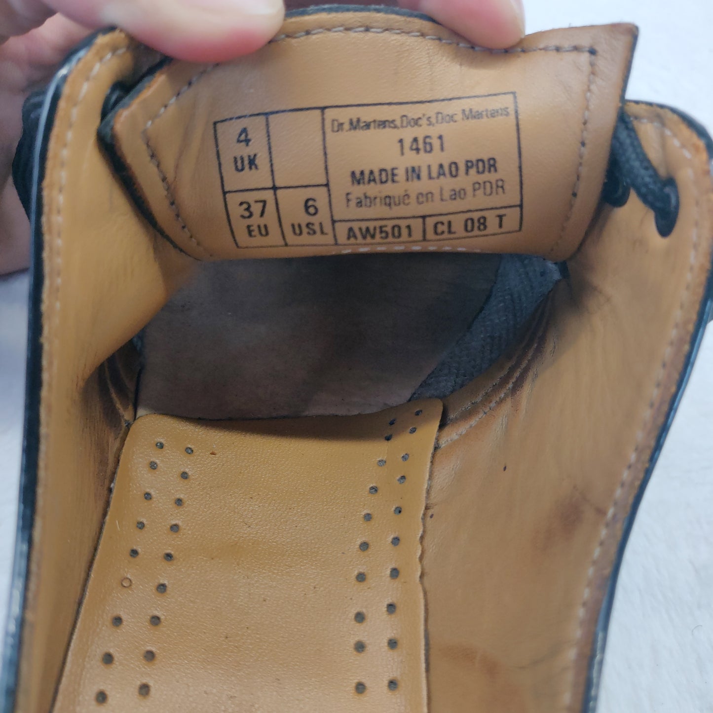 Dr. Martens 1461 Black Leather Loafer Comfort Shoes Women UK 4 EU 37