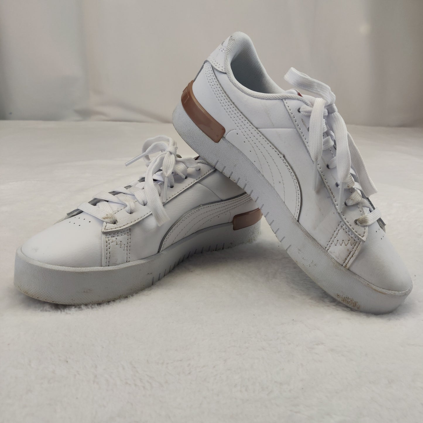 Puma Jada White Leather Sneaker Trainers Women UK 3