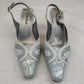 Van Dal Grey White Closed Toe Slingback Heels Women UK 4.5