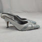 Van Dal Grey White Closed Toe Slingback Heels Women UK 4.5