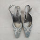 Van Dal Grey White Closed Toe Slingback Heels Women UK 4.5