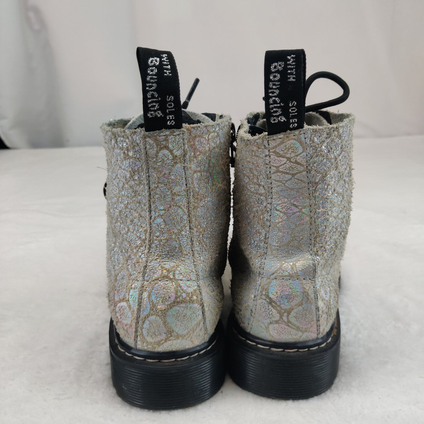 Dr. Martens 1460 AirWait Sliver Glitter Combat Boots Women UK 3