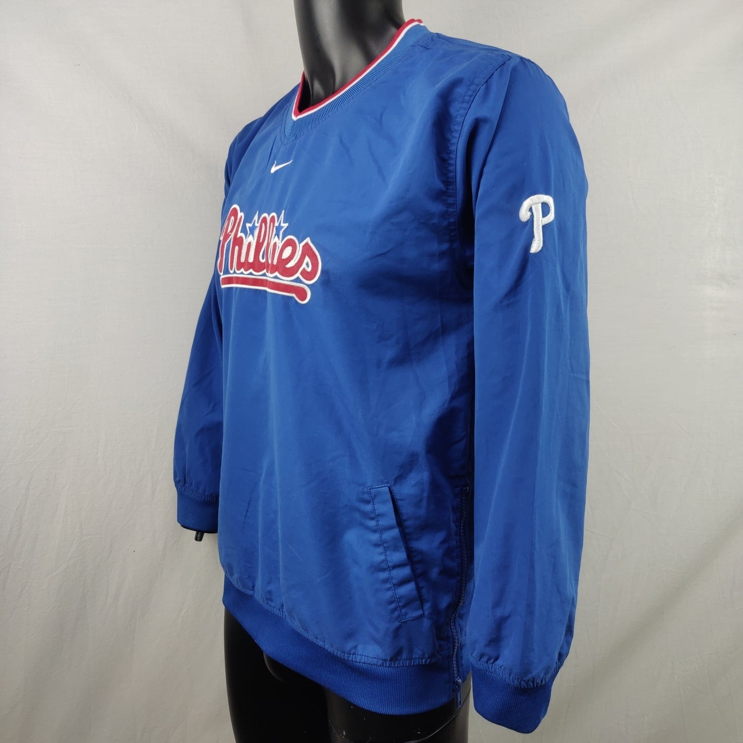 Nike Vintage Philadelphia Phillies MLB Blue Windbreaker Sweatshirt Men Size Large