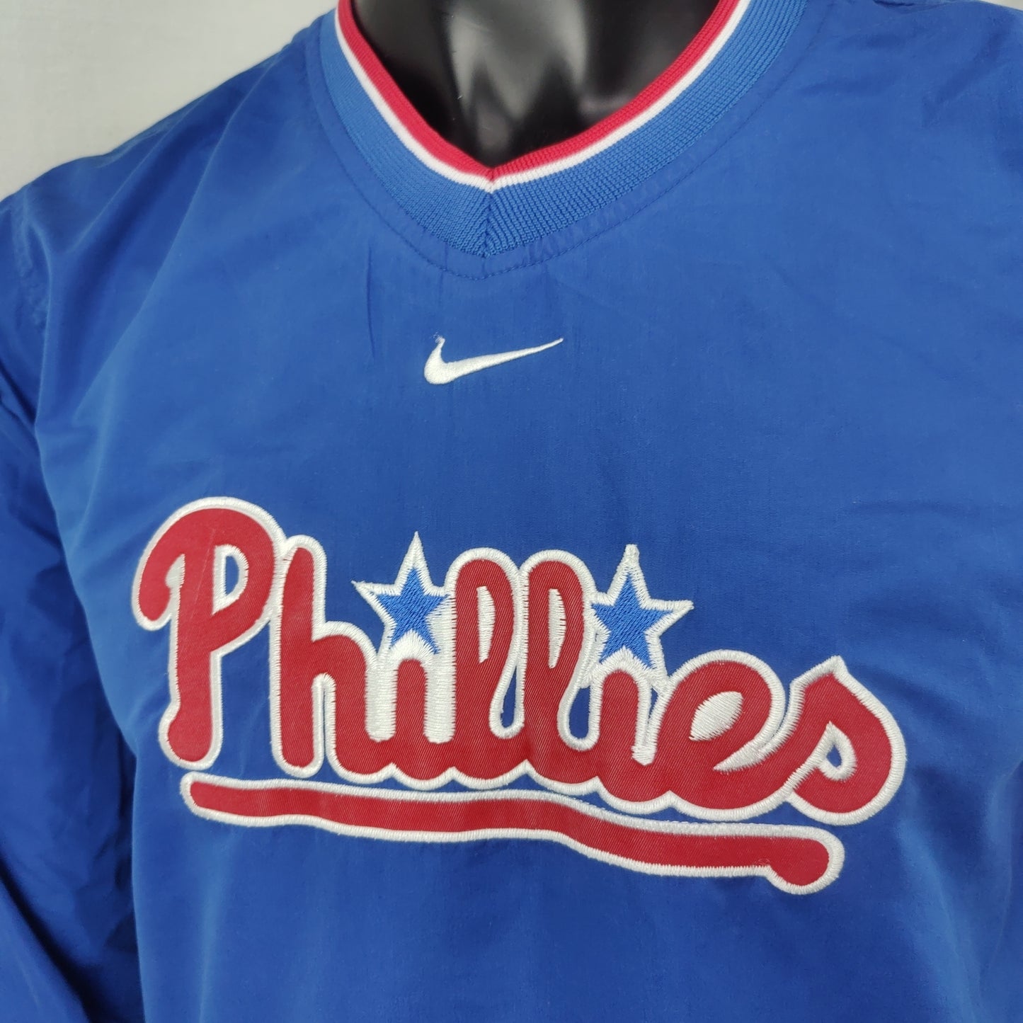 Nike Vintage Philadelphia Phillies MLB Blue Windbreaker Sweatshirt Men Size Large
