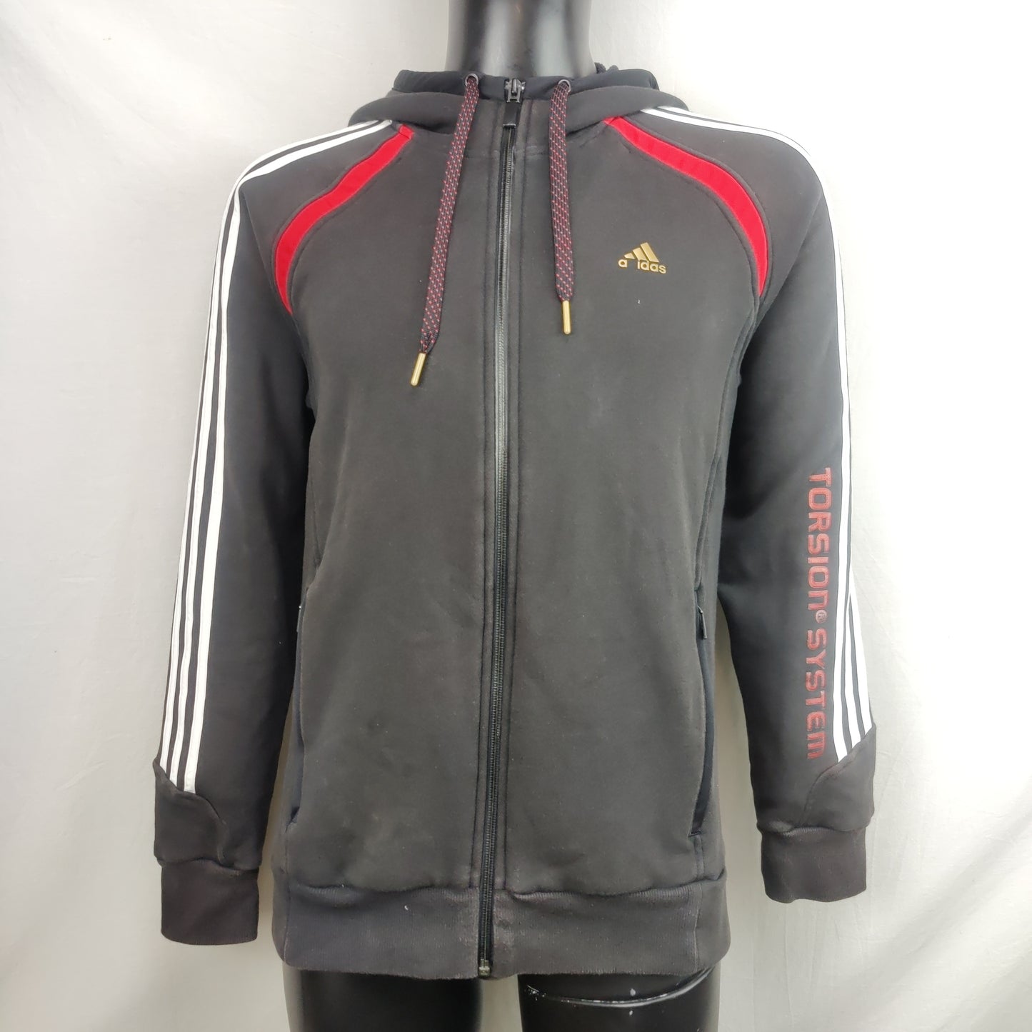 Adidas Torsion System Black Full Zip Hoodie Men Size Medium