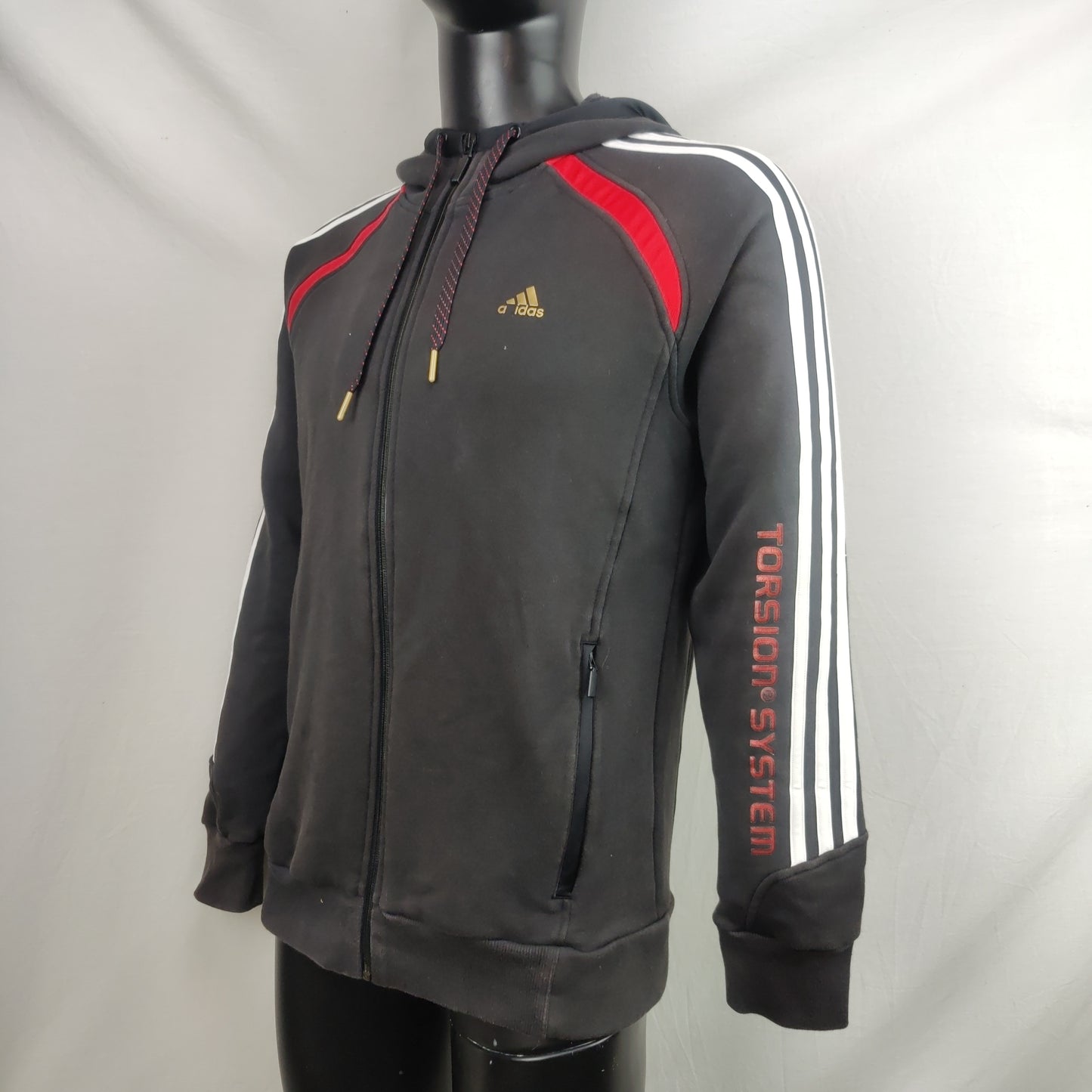 Adidas Torsion System Black Full Zip Hoodie Men Size Medium