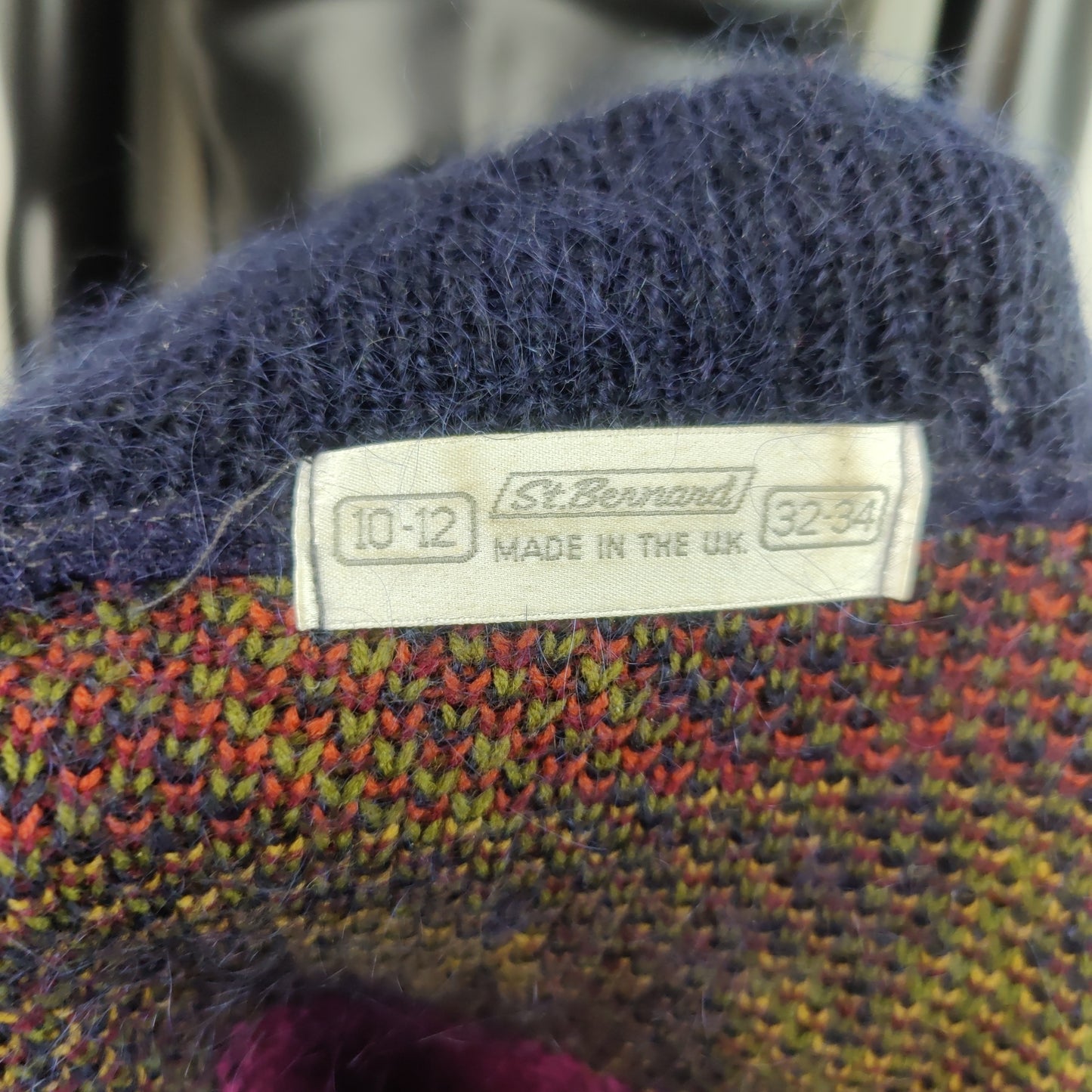 St Bernard Vintage Knit Cardigan Sweater Flower Women Size UK 10-12 Medium