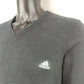 Adidas Black V-Neck Cotton Sweatshirt Men Size Medium