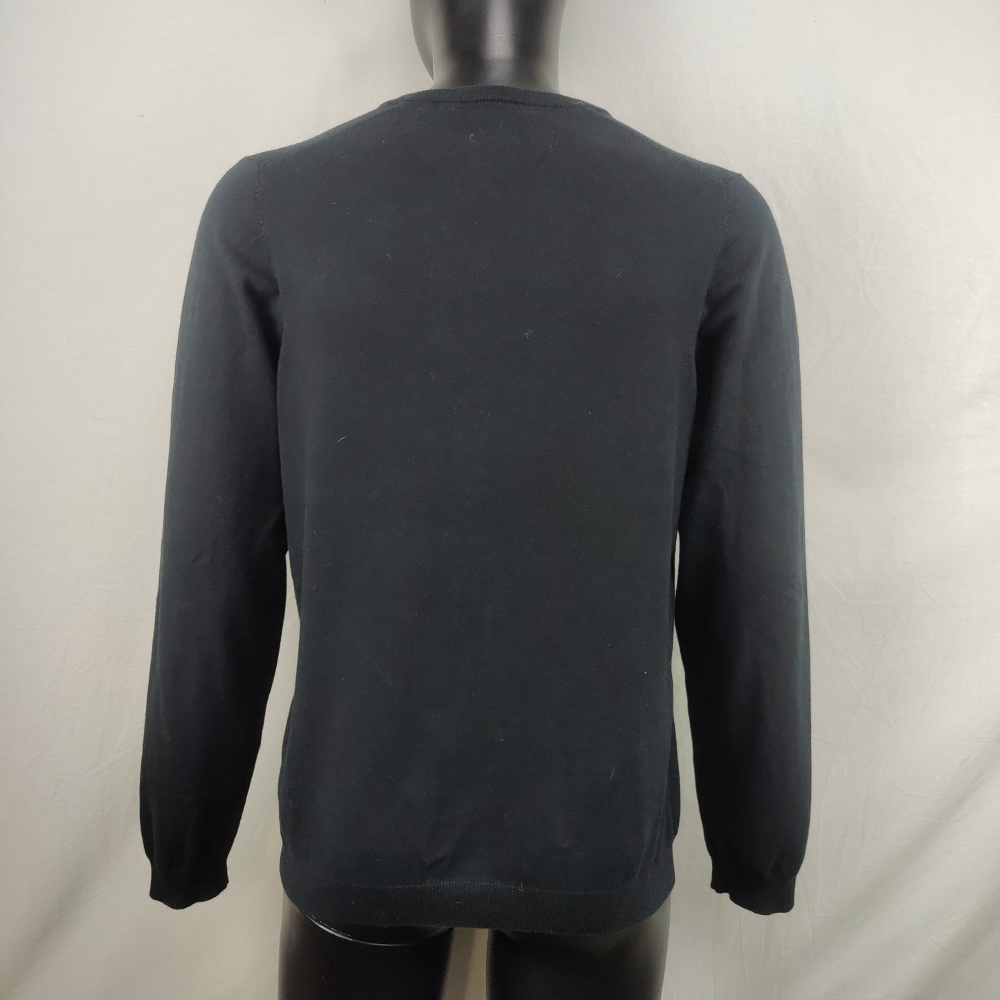 Adidas Black V-Neck Cotton Sweatshirt Men Size Medium