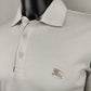 Burberry White Cotton Long Sleeve Polo Shirt Men Size Small