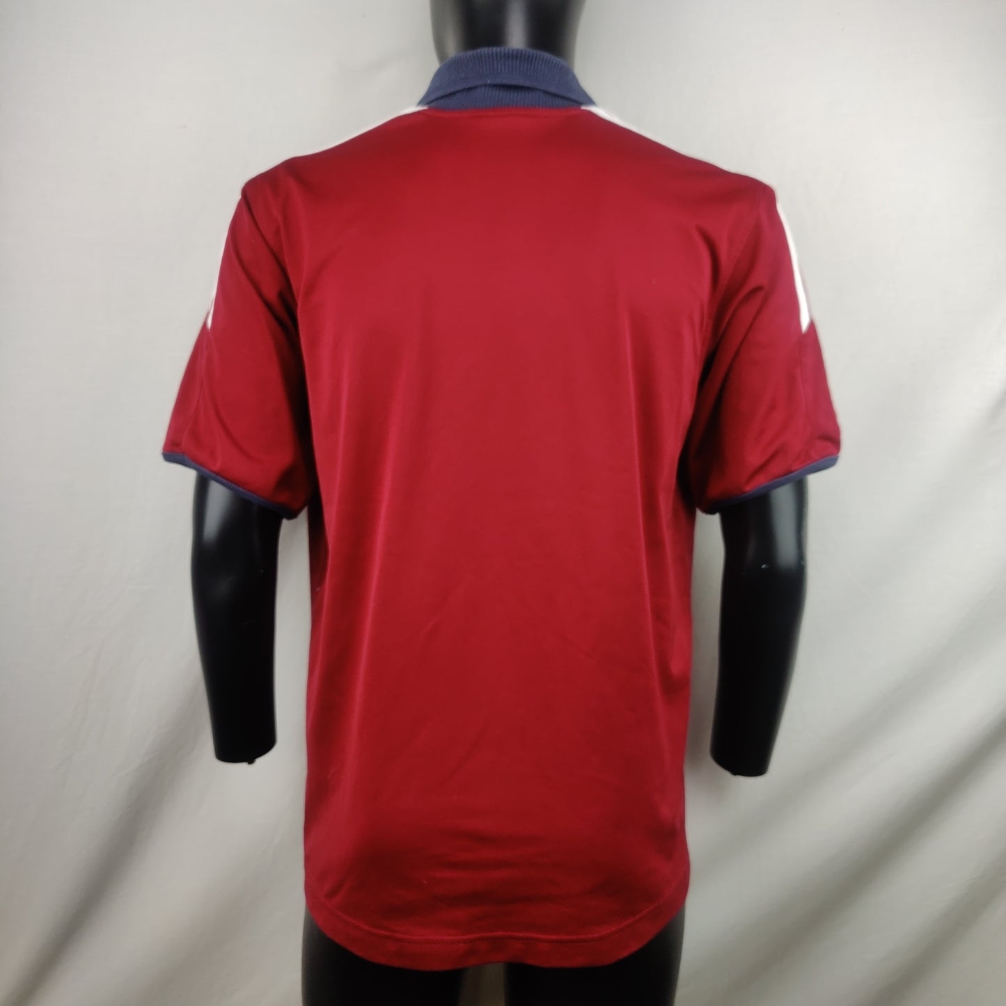 Adidas Vintage Red Polo V-Neck T-Shirt Jersey Men Size Medium