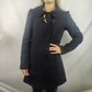Pepe Jeans Vintage Black Wool Overcoat Jacket Coat Women Size Small