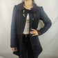 Pepe Jeans Vintage Black Wool Overcoat Jacket Coat Women Size Small