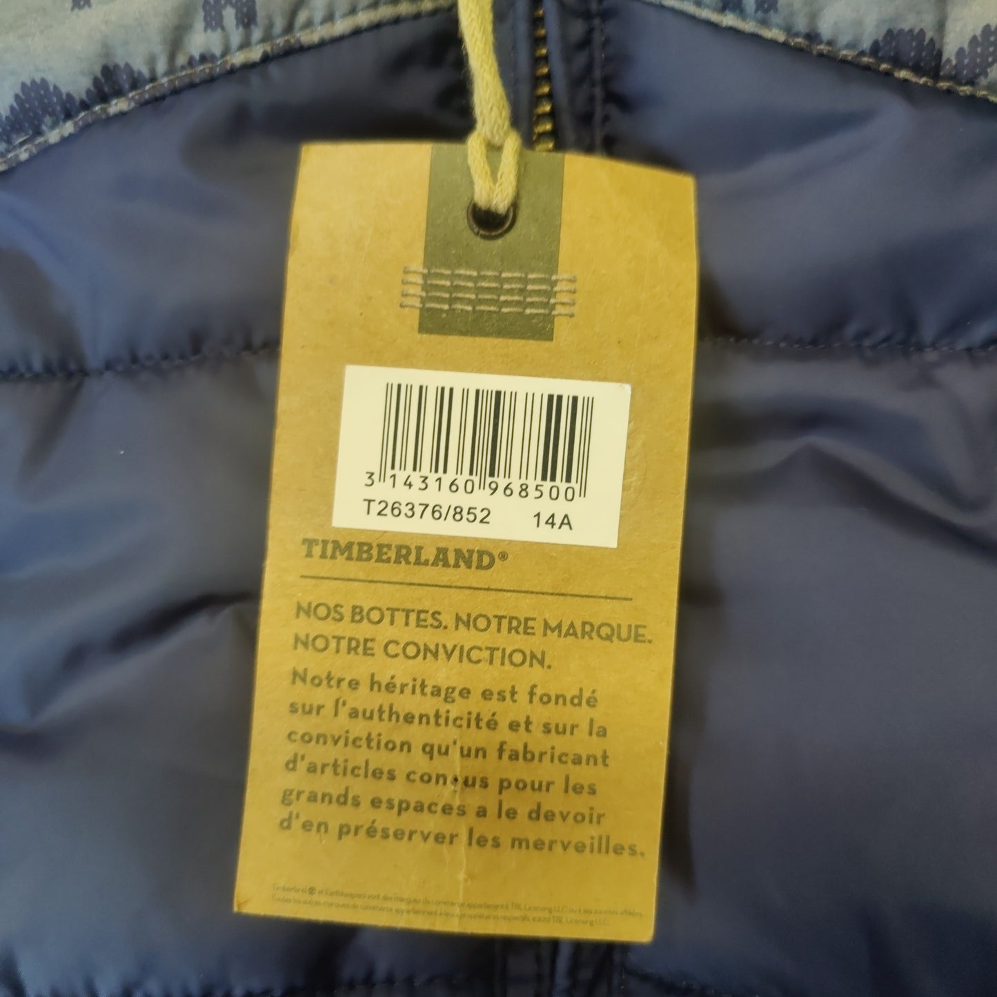 Timberland Navy Blue Puffer Jacket Gilet Women Size Small ~ New with tags