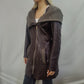 Benny's Shop Vintage Brown Leather Coat Jacket Women Size Large