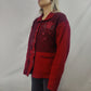 FRLENDLI Vintage Red Wool Cardigan Jumper Women Size Large