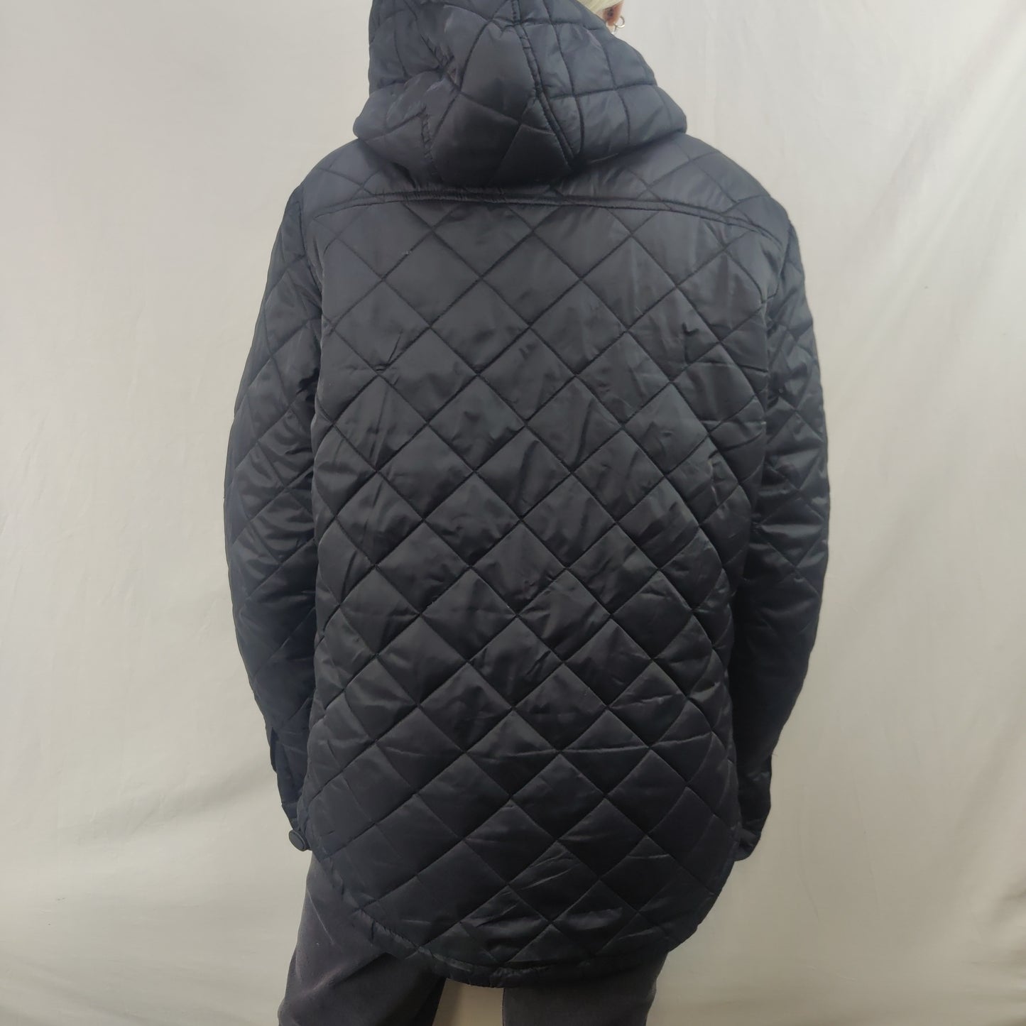 Superdry Black Quilted Puffer Jacket Women Size Small