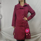 Desigual Red Overcoat Pea Coat Jacket Women Size Small