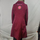 Desigual Red Overcoat Pea Coat Jacket Women Size Small